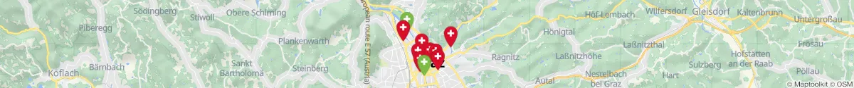 Kartenansicht für Apotheken-Notdienste in der Nähe von Geidorf (Graz (Stadt), Steiermark)